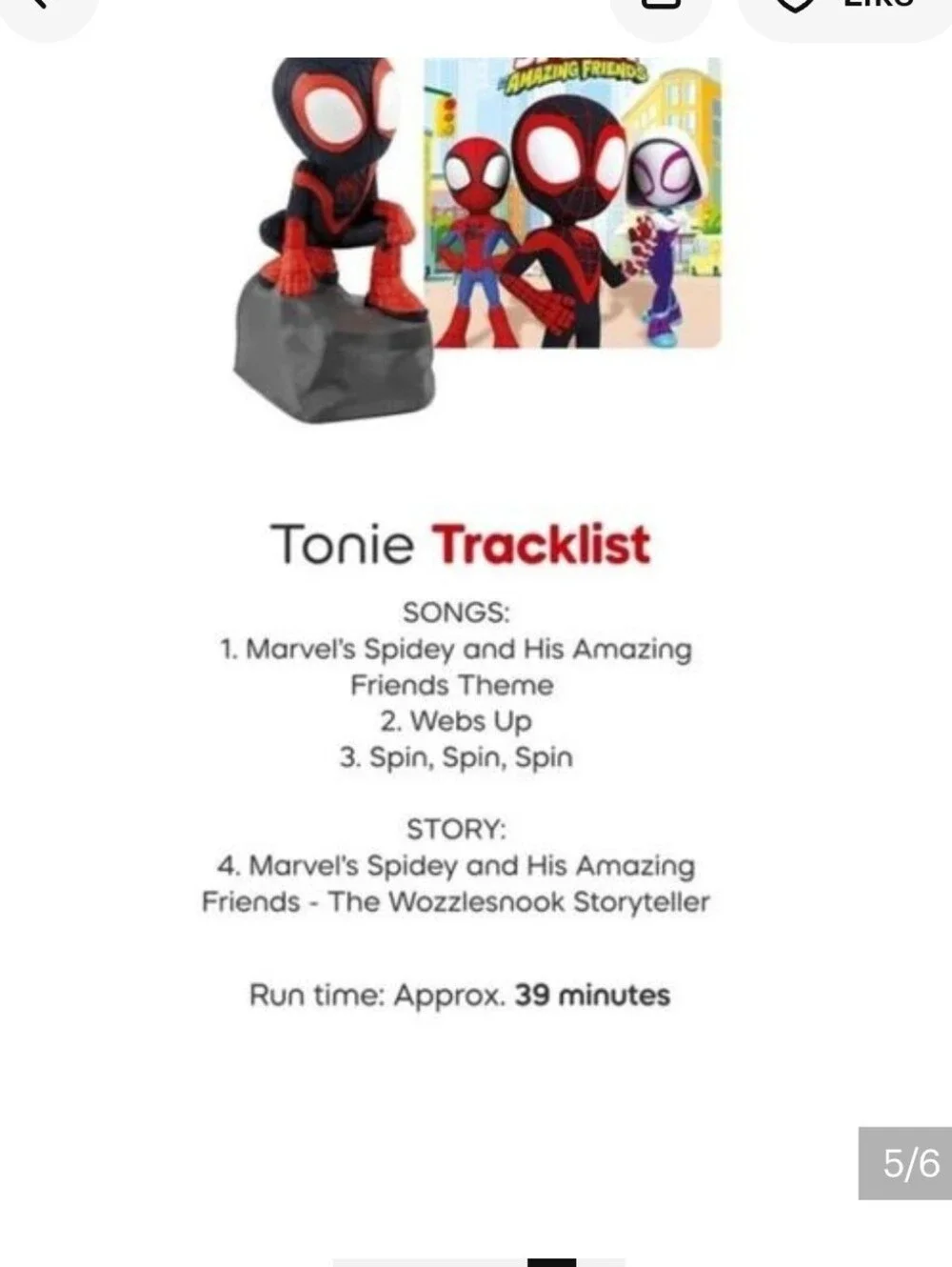 Tonies Spiderman Figure MARVEL Spidey & His Amazing Friends Used